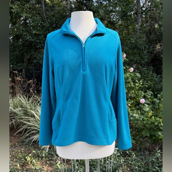 Lands' End quarter zip long sleeve fleece jacket - size M - Picture 1 of 4